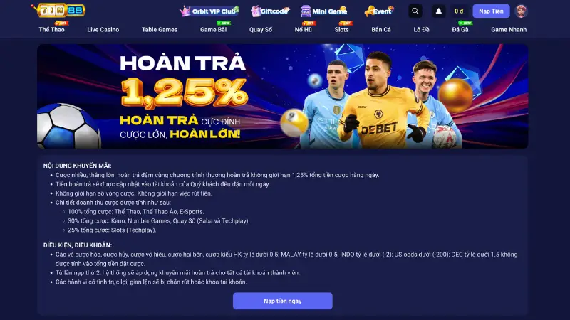 Vào mục khuyến mãi và chọn chương trình
